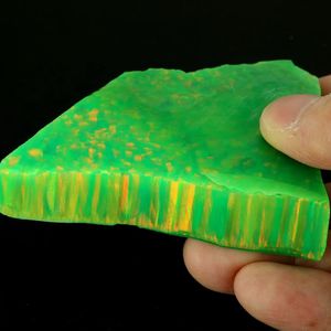 Gelée opale laboratoire créé cultivé synthétique opale rugueux bloc dalle incrustation sculpture sur bois écrasé résine pendentif bijoux - Product Image 2