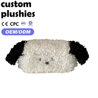 Boîte à mouchoirs en peluche bouclée en forme de chien, beige et blanc, pour promotion