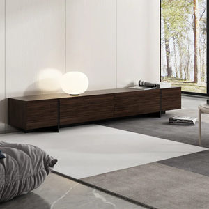 Meuble <span class=keywords><strong>TV</strong></span> moderne <span class=keywords><strong>Yifan</strong></span> couleur noyer avec support mural réglable, console de salon pour téléviseurs de 65 pouces et plus - Product Image 2