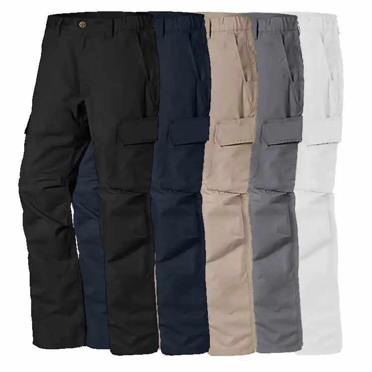 Sıcak satış 65 Polyester 35 pamuk dimi siyah özel işçi erkek kargo iş pantolon