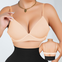 Vente directe usine : Soutien-gorge push-up monobloc sans armatures pour femme, à bonnets fixes, bretelles fines réglables, doux au toucher