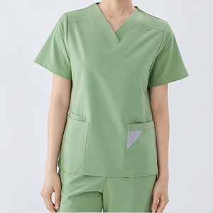 Uniforme médical léger de haute qualité ensembles de travail respirant confortable écologique doux col en v à manches courtes uniformes parfait - Product Image 1