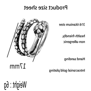 Men's <b>Titanium</b> Steel Snake <b>Ring</b> Double Circle Animal Shape Stainless Steel Jewelry Gift Fashion <b>Ring</b> Steel Color Geometric - Product Image 2