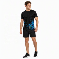 T-shirt à manches courtes pour homme en polyester avec impression géométrique par sublimation personnalisée ODM, impression 3D sur toute la surface pour l'entraînement