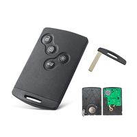 Coque de clé de voiture noire en ABS à 4 boutons avec télécommande Cleo Cabin et puce PCF7953M 433 MHz pour clés de véhicule