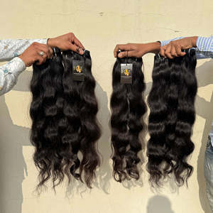 Cheveux vierges indiens de qualité supérieure, ondulés, raides, bouclés, tissage de cheveux humains bruts brésiliens, trame de cheveux naturels indiens de temple - Product Image 1