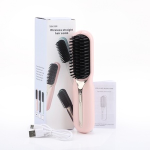 Negative Ion Wireless Hair Straight 2 in 1 Comb Cordless Hair Straightener Brush Portable Harmless Rechargeable Hot Comb - Product Image 2
