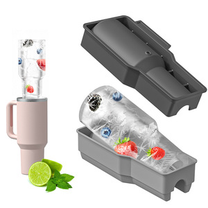 Moule à glaçons en silicone Early Riser pour accessoires de tasse Stanley, moules à glaçons en silicone avec couvercle et bac, moule à glaçons cylindrique à 3 cavités - Product Image 4
