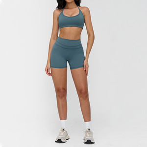 <span class=keywords><strong>Ropa</strong></span> Deportiva Personalizada con Logotipo, 6 Piezas, Nueva, Estilo Deportivo, <span class=keywords><strong>Ropa</strong></span> Deportiva para Gimnasio, Leggings Ajustados con Corte Acampanado, Bra, Pantalones Cortos para Mujer - Product Image 6