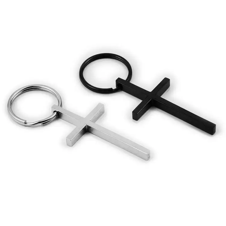 Best type of Steel Key wholesale metal souvenir key chain hooks metal cross key chain