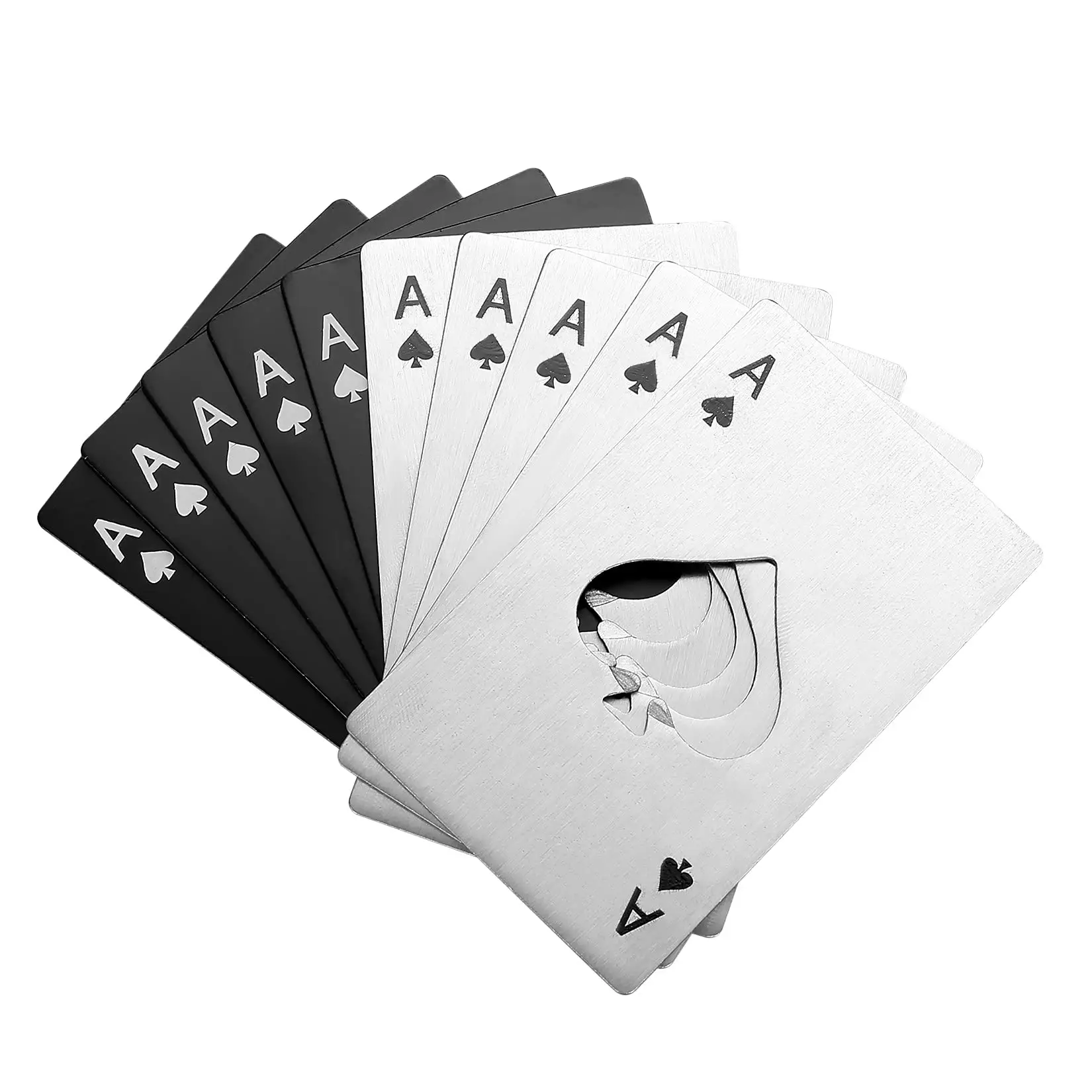 Ace di picche apribottiglie carta da Poker in acciaio inox portatile in metallo carta di credito bottiglia di birra può tappo apriscatole per tasca del portafoglio