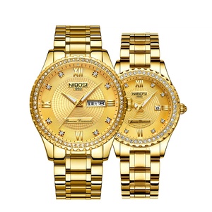 NIBOSI 2315-57 Sport Chrono IPG reloj de hombre de moda oro Acero inoxidable 43mm banda impermeable cuarzo parejas Dropshipping - Product Image 3