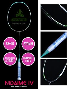 2020 New Arrival tùy chỉnh 9U/58 gam 32lbs cứng/mềm Carbon <span class=keywords><strong>Graphite</strong></span> cầu lông vợt bền với PU Grip cho các chuyên gia - Product Image 3