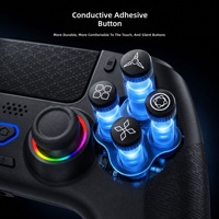 Manette de jeu sans fil pour PS5, manette de jeu avec lumière RGB, joystick à double vibration, panneau tactile, manette de jeu pour PS5/Pro/Slim PC