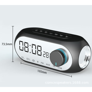 Alarm <b>Clock</b> With <b>Led</b> Display Temperature Bluetooth Speaker Fm Radio Oval Shape Plastic Modern Design - Product Image 4