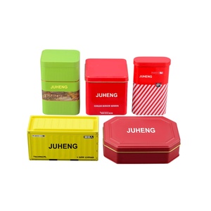 Hộp thiếc đựng trà hình chữ nhật cao cấp, kim loại đen trắng vàng, bán buôn/ in logo tùy chỉnh, bao bì hộp thiếc đựng thực phẩm - Product Image 2