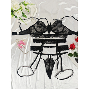 Set Reggiseno Sexy in Pizzo Ricamato per Donna, Intimo Comodo e Regolabile, Fornitura all'Ingrosso OEM - Product Image 4