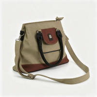 Tas Tote PU Wanita Ukuran Besar, Tas Tangan yang Dapat Dipersonalisasi, Desain Blok Warna Vintage, Tali Bahu Lepas Pasang, Cocok untuk Kerja, Perjalanan, Anti Maling