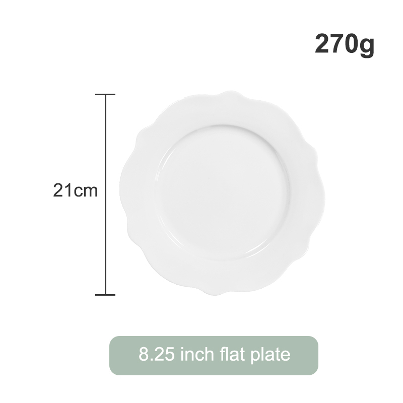 Assiette blanche de 8,25 pouces
