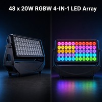 Flimmerfreie 48x20W RGBW LED-Wallwasher-Leuchte IP65 für Außenbereich, Architekturbeleuchtung, Stadtbeleuchtung, Gebäudefassaden und Bühnenbeleuchtung