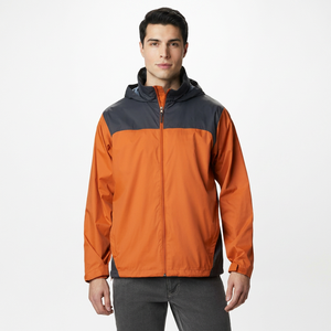 Veste coupe-vent d'hiver de style urbain avec col montant et fermeture éclair intégrale, noir uni - Product Image 1