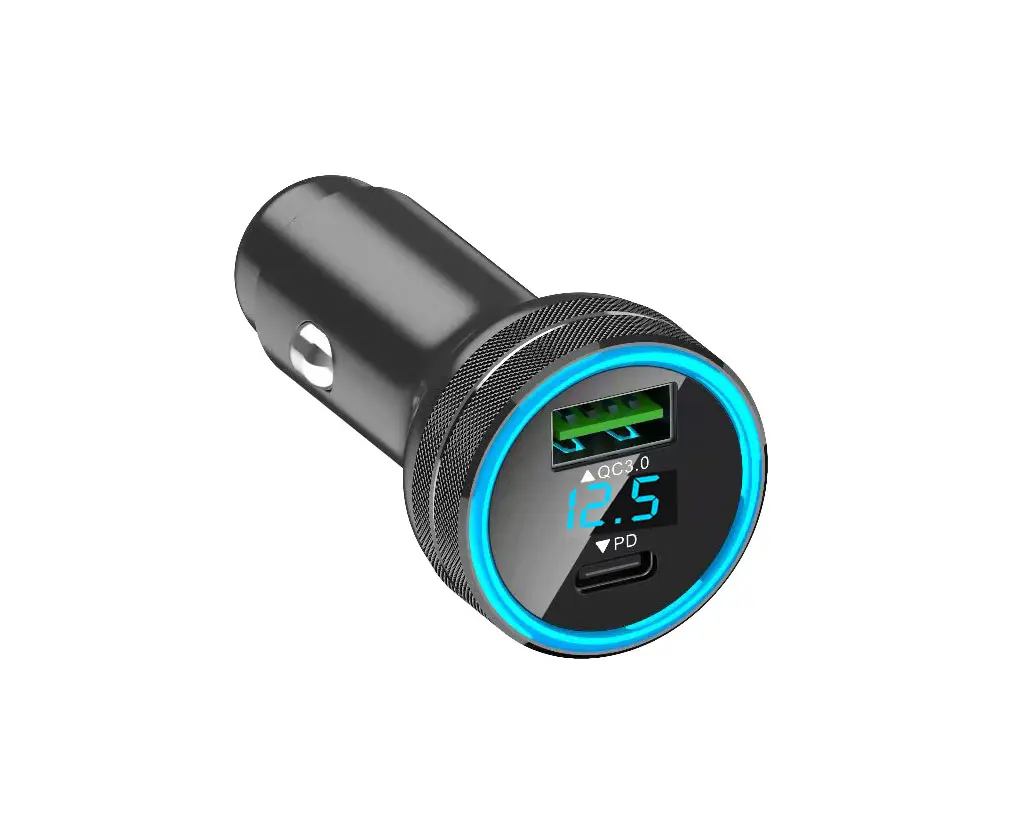 2 port usb car charger 5a best price wireless car charger CE LED display car usb charger with voltage for samsung 10