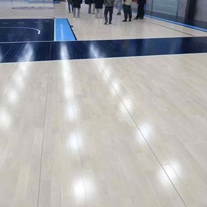 FIBA chứng nhận sân bóng rổ sàn gỗ chịu mài mòn chống sốc hấp thụ <span class=keywords><strong>Maple</strong></span> Bạch Dương rắn gỗ thể thao nổi sàn - Product Image 6
