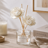 Stik Diffuser Reed Kayu Sola 6cm Motif Bunga Peony Daun Patah Buatan Tangan Dapat Diwarnai Dekorasi Rumah untuk Hadiah Pernikahan
