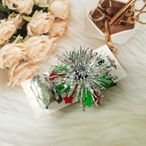 Cinta y lazo de Navidad de plástico PET Floral hecho a mano, lazo de estrella de nuevo estilo con hojas <span class=keywords><strong>para</strong></span> lazos de regalo <span class=keywords><strong>para</strong></span> regalos de vacaciones - Product Image 3