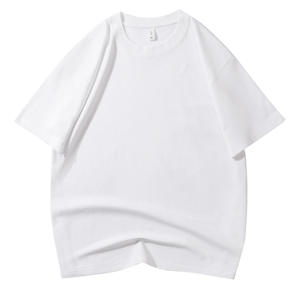 Camiseta de Manga Corta de Algodón Puro, Estilo Veraniego para Parejas, Cuello Redondo, Color Sólido, Transpirable - Product Image 3