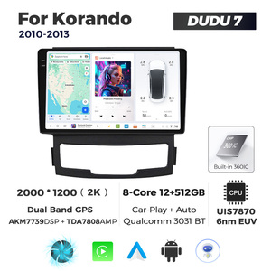 DUDUAUTO per <span class=keywords><strong>SsangYong</strong></span> <span class=keywords><strong>Korando</strong></span> 2010-2013, Sistema Multimediale Android Modificato con Navigazione Bluetooth, Car-play e Schermo Retrovisore - Product Image 3