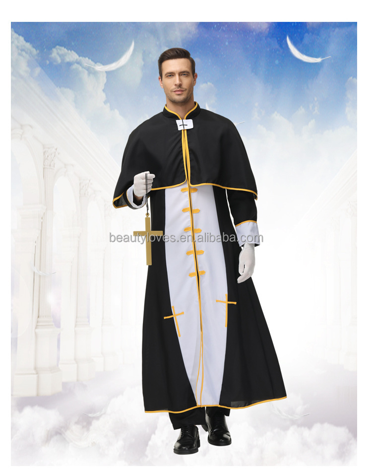 Disfraz De Sacerdote Con Casulla Católica Y Cinta – Vestidura Pastoral Para Cosplay, Carnaval Y Fiestas Temáticas