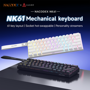 Ajazz Nk61 61 61 Phím Nhỏ Gọn Cơ Khí Bàn Phím Có Dây Hot Swappable Red Chuyển Đổi RGB <span class=keywords><strong>Backlit</strong></span> Cho PC Máy Tính Xách Tay Gamer - Product Image 2
