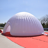 Dôme igloo gonflable mobile de 5 m de diamètre en tissu Oxford blanc résistant à l'eau avec éclairage LED pour fêtes nocturnes en extérieur