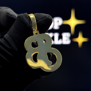 Custom <b>Initial</b> Letter <b>Pendant</b> Iced Out Monogram Necklace Gold Plated Diamond Charm for Men & Women - Product Image 2