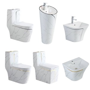 <span class=keywords><strong>WC</strong></span> et lavabo en céramique moderne, <span class=keywords><strong>colonne</strong></span> carrée colorée, double chasse d'eau, siphon en S, utilisation hôtelière, design monobloc au sol - Product Image 1