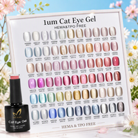 Ensemble de vernis à ongles en gel UV effet œil de chat 66 couleurs - Sans HEMA, non toxique, respectueux de l'environnement, végétalien, durcissement LED/UV, 15 ml, vernis à ongles professionnel/DIY