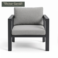 Ensemble de conversation de jardin en aluminium avec canapé et chaises d'extérieur et table basse en pierre – Commande en gros, idéal pour balcon et jardin
