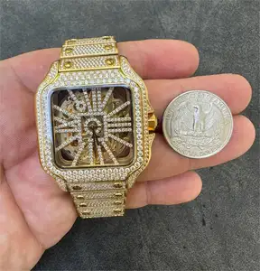 Hip Hop Fully Iced Out VVS Moissanite Diamond Men Watch Custom Luxury Moissanite Iced Watches For Women