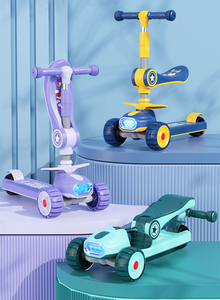 Trottinettes pliantes pour enfants, trottinette à pousser, grande taille, roues en PU, trottinette à 3 roues, patinetas avec siège - Product Image 2