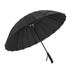 Auto 24 Ribs Solid Wood Umbrella With Reinforced Windproof Frame Fast Dry For Man And Woman