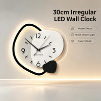 Jam Dinding Abstrak Modern dengan Lampu LED - Jam Seni Tanpa Suara Tanpa Lonceng, Cocok untuk Ruang Tamu dan Kamar Tidur.