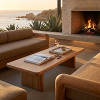 Mesa de Centro Minimalista de Madera de Teca Americana para Proyectos de Hoteles, Terrazas y Villas Privadas