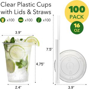 Custom UV Printed Logo Eco-friendly Disposable Takeaway <b>Plastic</b> <b>Cups</b> 16oz 90mm Diameter Single Wall with Lids for Juice & Coffee - Product Image 2