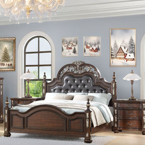 Cómoda de Madera Oscura Antigua Tradicional para Dormitorio con 6 Cajones, Tiradores Ornamentados con Detalles Dorados y Patas de Bola - Product Image 4