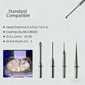 Frese Dentali CAD CAM in Carburo di Tungsteno, Diamante, DLC, VHF, PMMA, EMAX, <span class=keywords><strong>Zirconia</strong></span>, Titanio - Utensili di Precisione per Fresatura - Sistema Aperto ODM OEM - Product Image 4