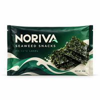 Sachet d'emballage personnalisé pour snacks aux algues, pochette à trois soudures latérales, plastique alimentaire haute barrière pour snacks croustillants, marque privée