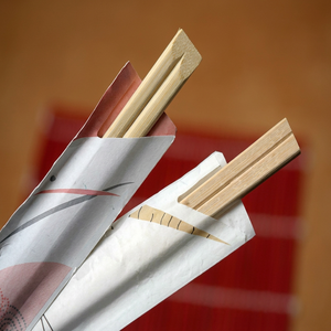 Baguettes jetables en bambou naturel écologiques personnalisées, emballées individuellement, surface lisse, pour la restauration - Product Image 1