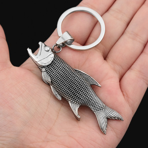 Porte-clés décapsuleur en acier inoxydable en forme de poisson Yunnique, portable pour bière et boissons - Product Image 5