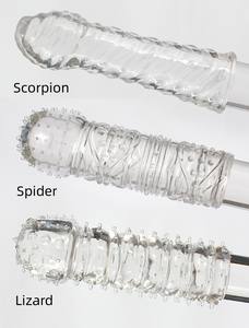 Giocattolo di cristallo amore Sexy drago pene ingrandimento preservativi Extender per gli uomini manica del pene - Product Image 5